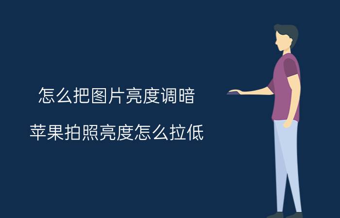 怎么把图片亮度调暗 苹果拍照亮度怎么拉低？